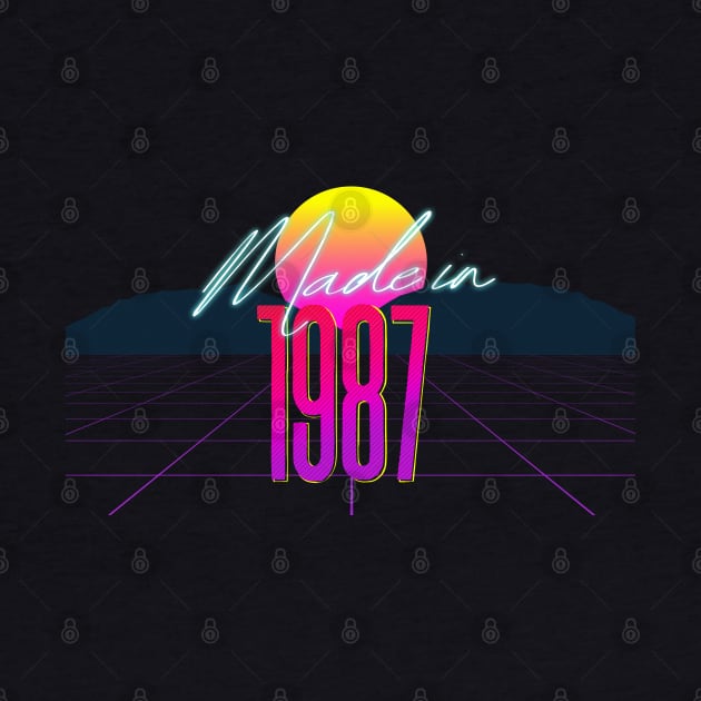 Made In 1987 ∆∆∆ VHS Retro 80s Outrun Birthday Design by DankFutura